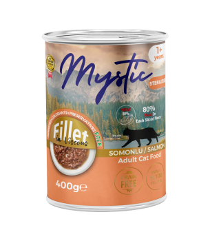 Mystic Kısırlaştırılmış Yetişkin Kediler için Somonlu Fillet In Viscous Tam Yaş Mama