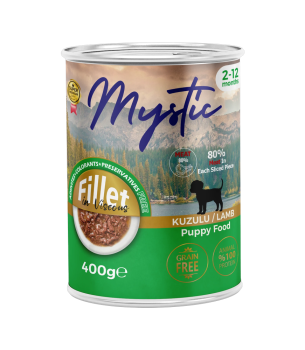 Mystic Yavru Köpekler için Kuzulu Fillet In Viscous Tam Yaş Mama