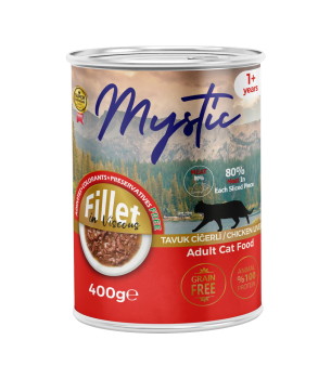 Mystic Yetişkin Kediler için Tavuk Ciğerli Fillet In Viscous Tam Yaş Mama