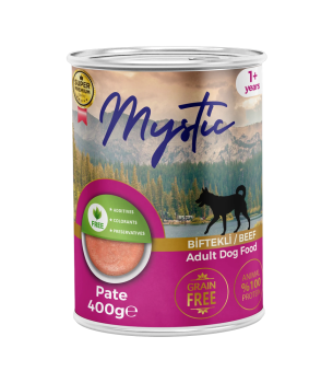 Mystic Yetişkin Köpekler için Biftekli Pate Tam Yaş Mama