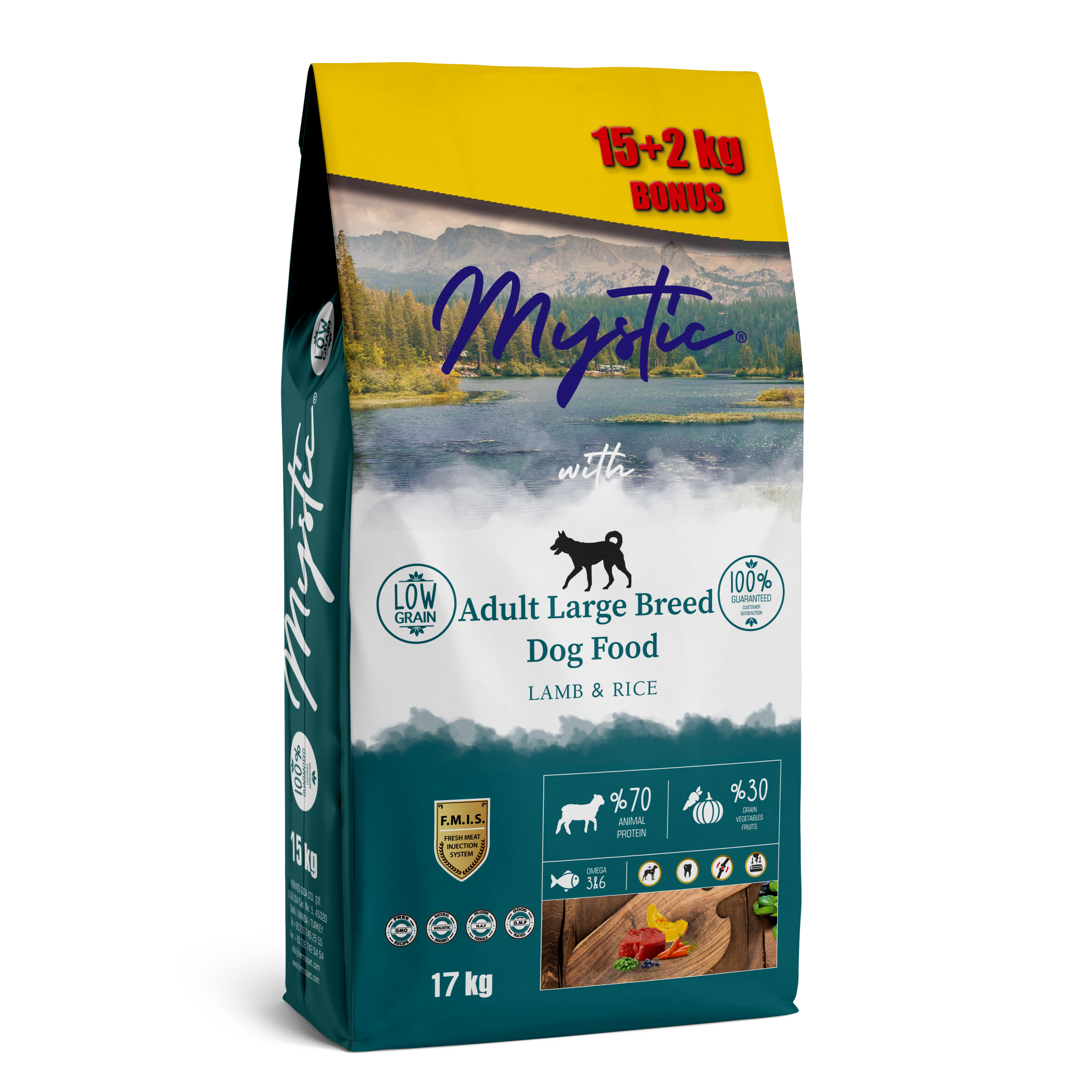 Mystic Yetişkin Büyük Irk Köpek Maması Kuzulu&Pirinçli