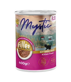 Mystic Yavru Kediler için Biftekli Fillet In Viscous Tam Yaş Mama