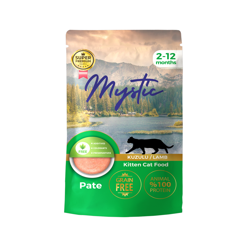Mystic Yavru Kediler için Kuzulu Pate Pouch Tam Yaş Mama