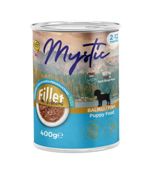Mystic Yavru Köpekler için Balıklı Fillet In Viscous Tam Yaş Mama