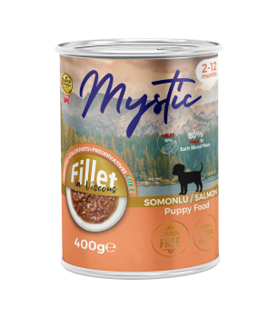 Mystic Yavru Köpekler için Somonlu Fillet In Viscous Tam Yaş Mama