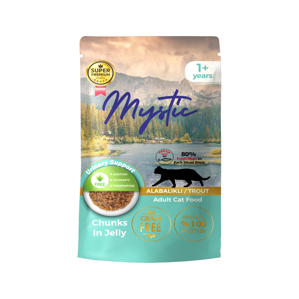 Mystic Yetişkin Kediler için Alabalıklı Chunks In Jelly Pouch Tam Yaş Mama