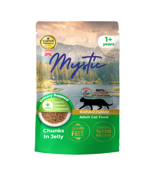 Mystic Yetişkin Kediler için Kuzulu Chunks In Jelly Pouch Tam Yaş Mama