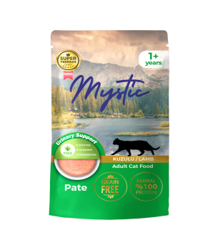 Mystic Yetişkin Kediler için Kuzulu Pate Pouch Tam Yaş Mama