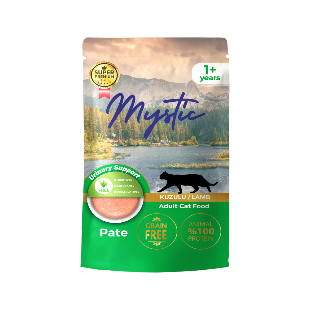 Mystic Yetişkin Kediler için Kuzulu Pate Pouch Tam Yaş Mama
