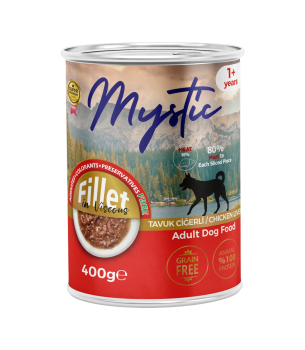 Mystic Yetişkin Köpekler için Tavuk Ciğerli Fillet In Viscous Tam Yaş Mama
